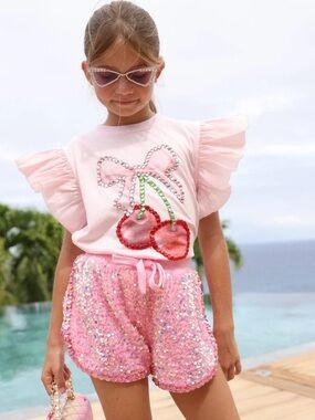 Lola + The Boys Crystal Cherry Shirt